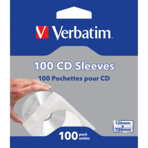 100 Pochettes papier Verbatim pour CD&DVD avec fenêtre et rabat